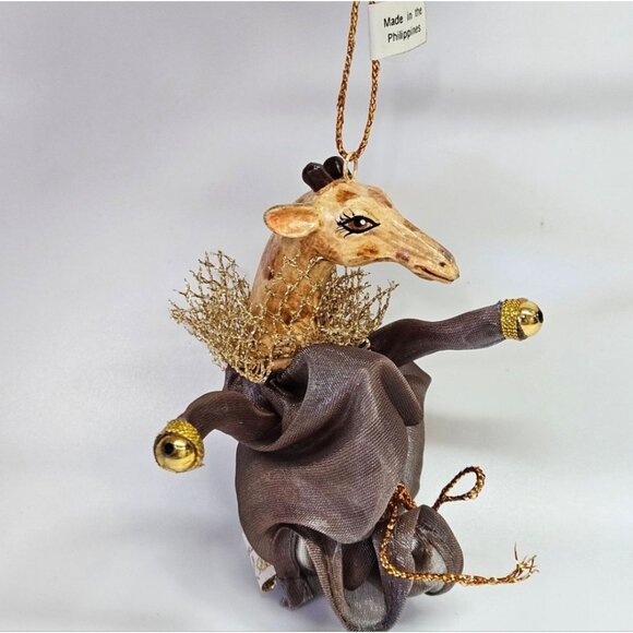 NEW VINTAGE Katherine's Collection Giraffe Charm Bell Bag Ornament Wayne Kleski - Picture 1 of 7
